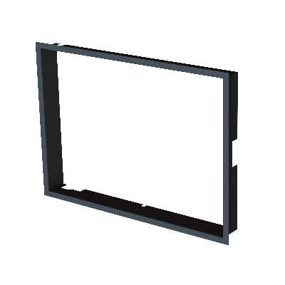 Frame 1x90°  depth 80mm, black BeF Therm (V) 7